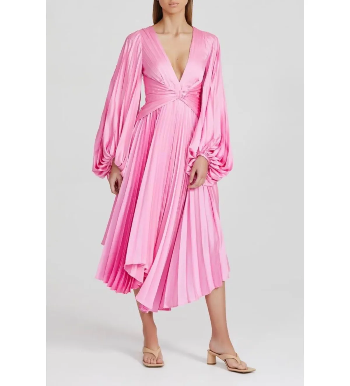 Acler Palms Pleat Dress Confetti Pink Size 12  - Image 1