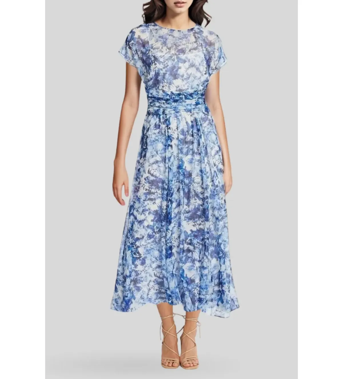 David Lawrence Maria Silk Dress Print Size 10 - Image 1