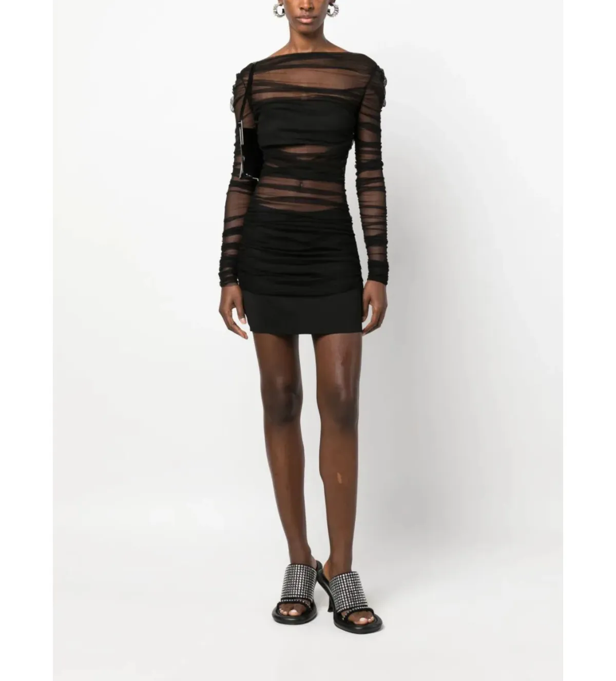 Christopher Esber Semblance Tulle Overlay Mini Dress Black Size 10 - Image 1