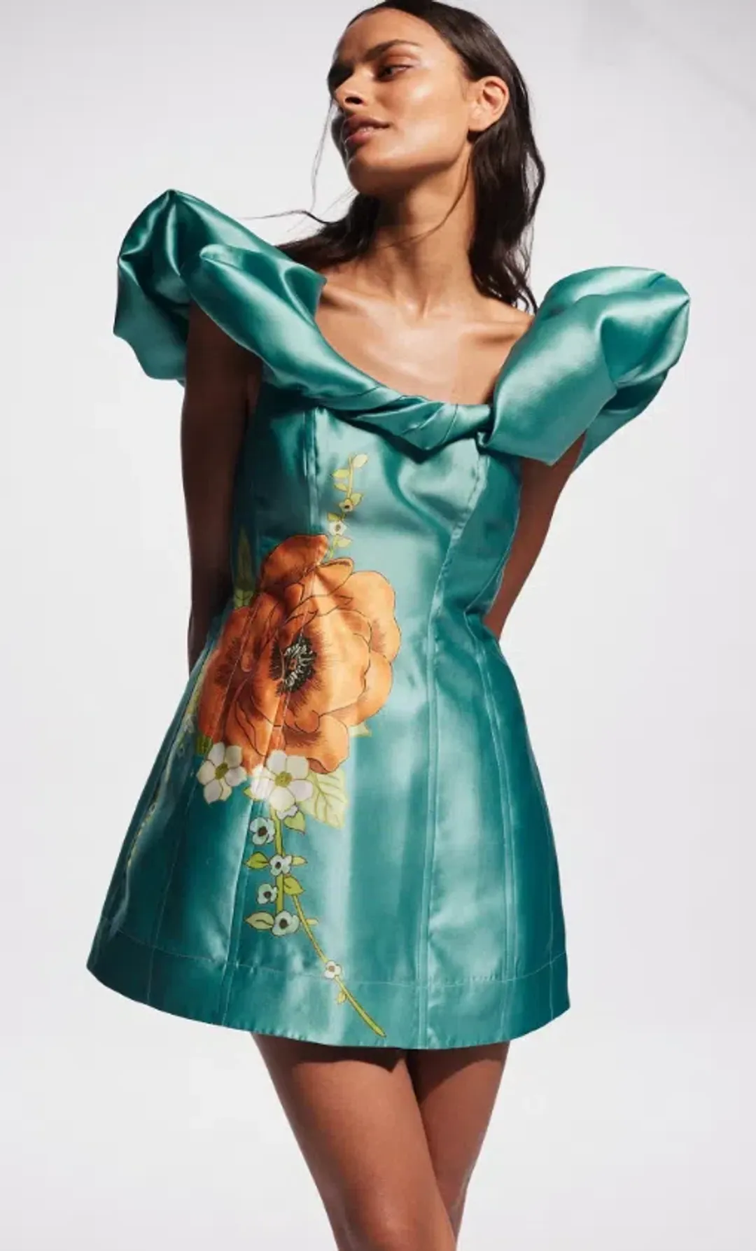 Alemais Regent Jade Mini Dress Floral Size 6 for rent on The Volte - main image