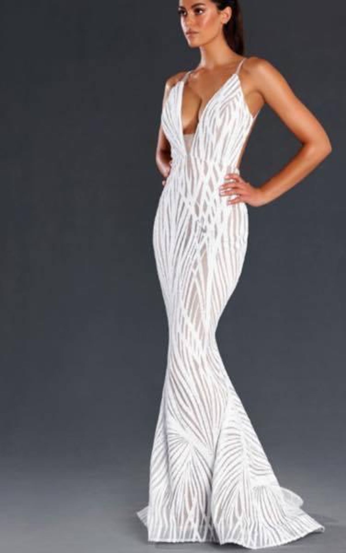Jadore Cari gown in white (JX098) - Image 1
