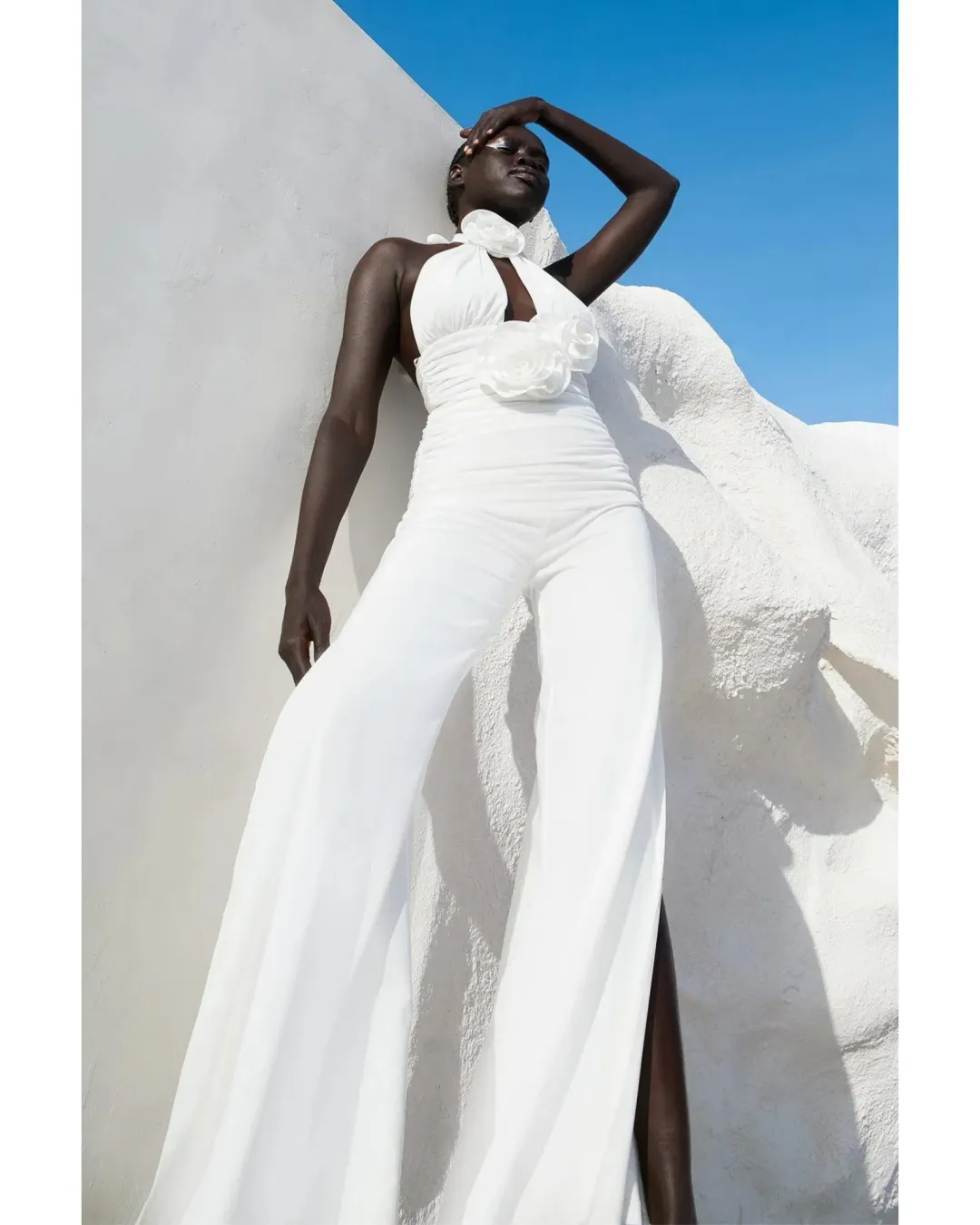 Eliya The Label Leontina Pantsuit in White Size S / AU 8 for rent on The Volte - main image