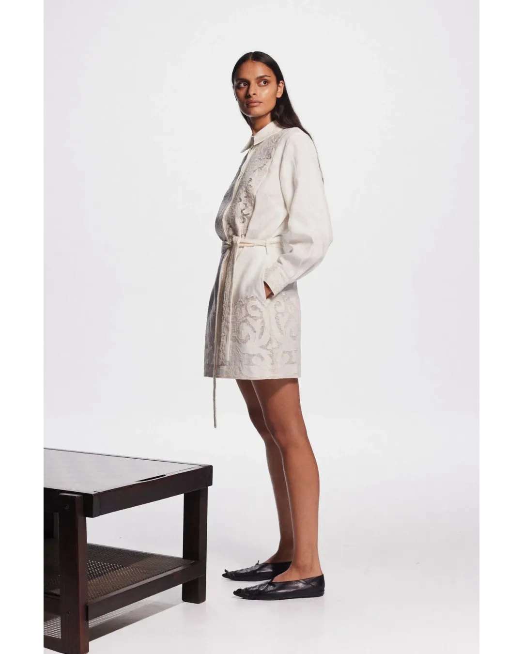 Alemais Pegasus Embroidered Mini Dress White Size AU 8 for rent on The Volte - main image