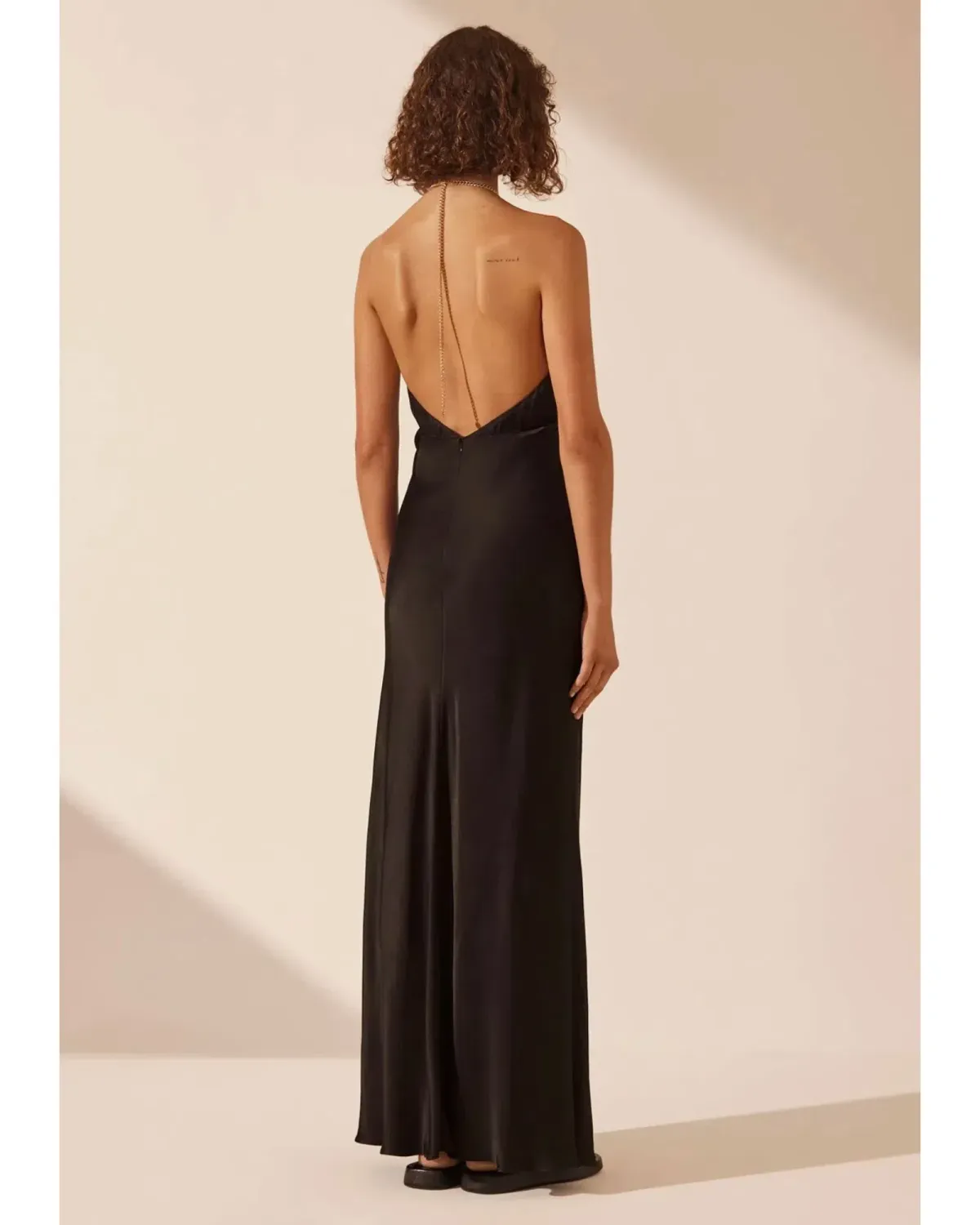 Shona Joy Lydie Chain Halter Maxi Dress Black Size AU 8 - Image 2