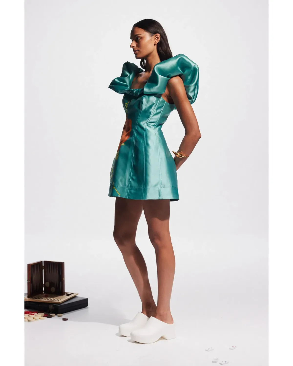 Alemais Regent Jade Mini Dress Jade Size AU 8 - Image 2