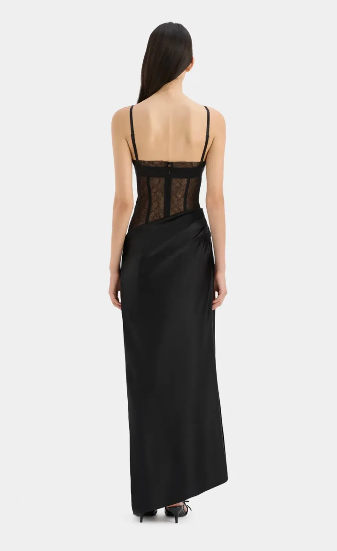 Sir the Label Dunya Draped Gown Black Size 2 / AU 10 for rent on The Volte - main image