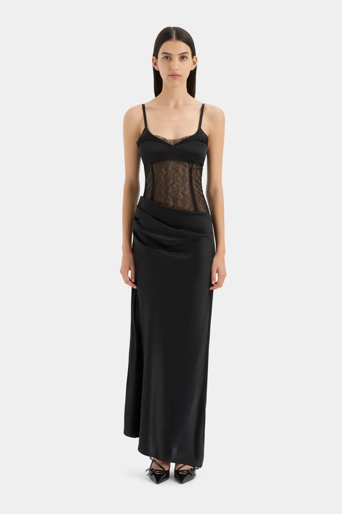 Sir the Label Dunya Draped Gown Black Size 2 / AU 10 - Image 1
