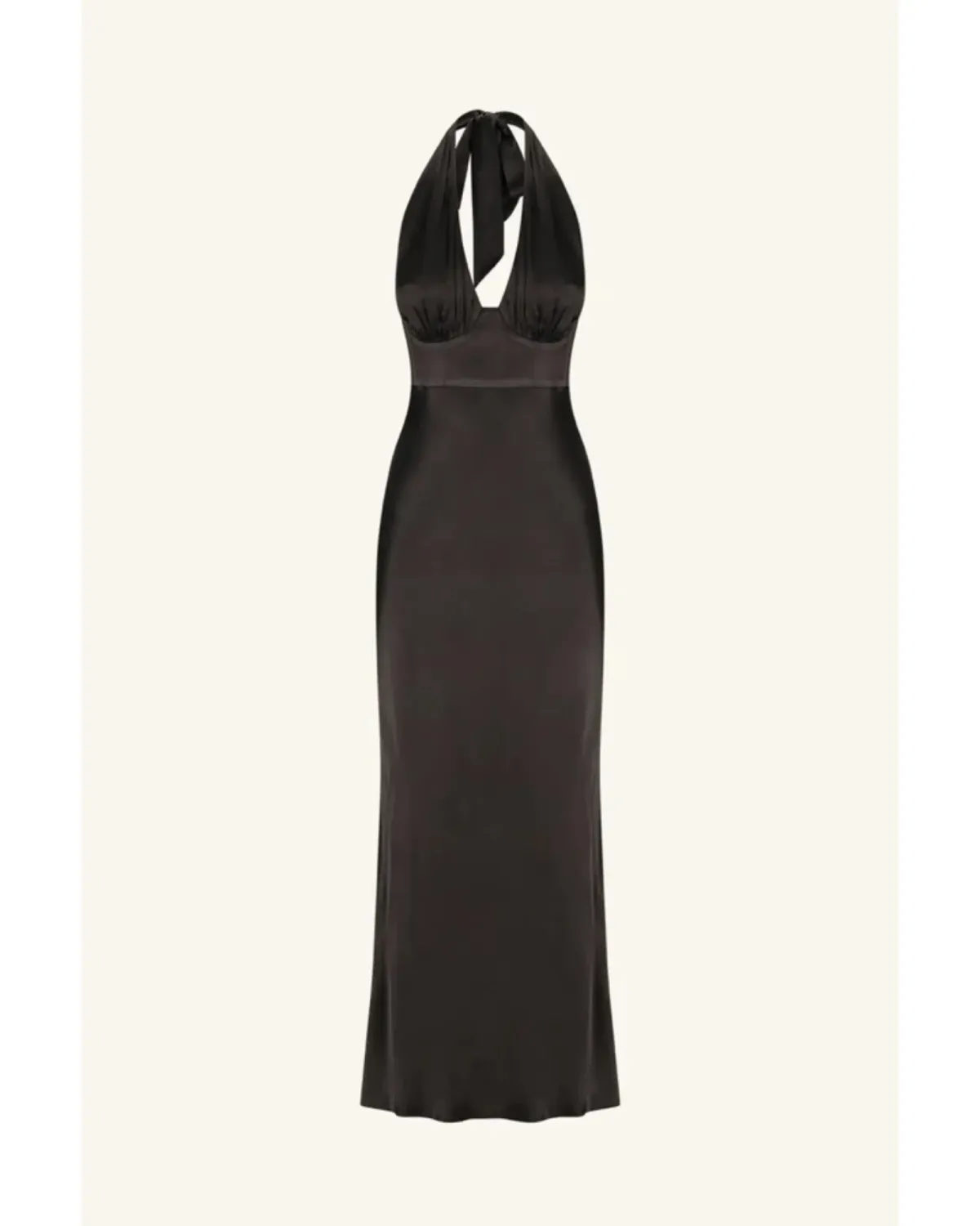 Shona Joy La Lune Halter Midi Dress Black Size AU 8 - Image 5