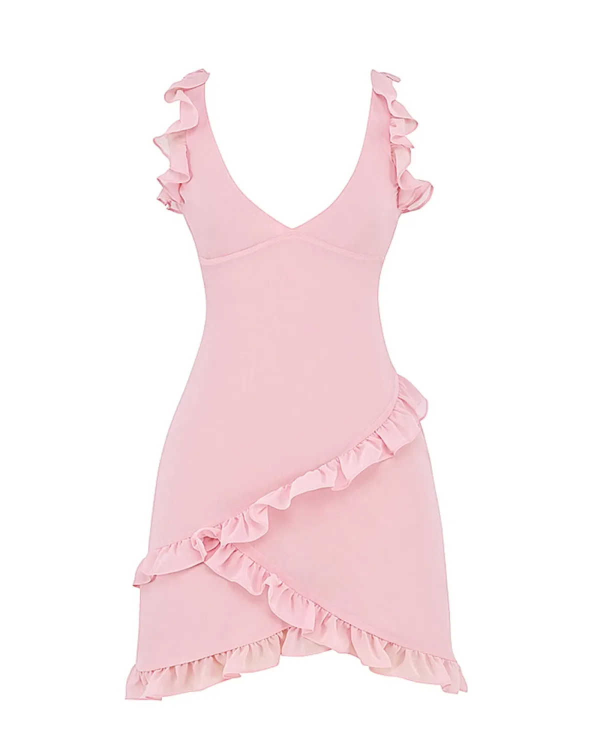House Of CB Tania Ruffle Mini DressPink Quartz Size S / AU 8 - Image 3
