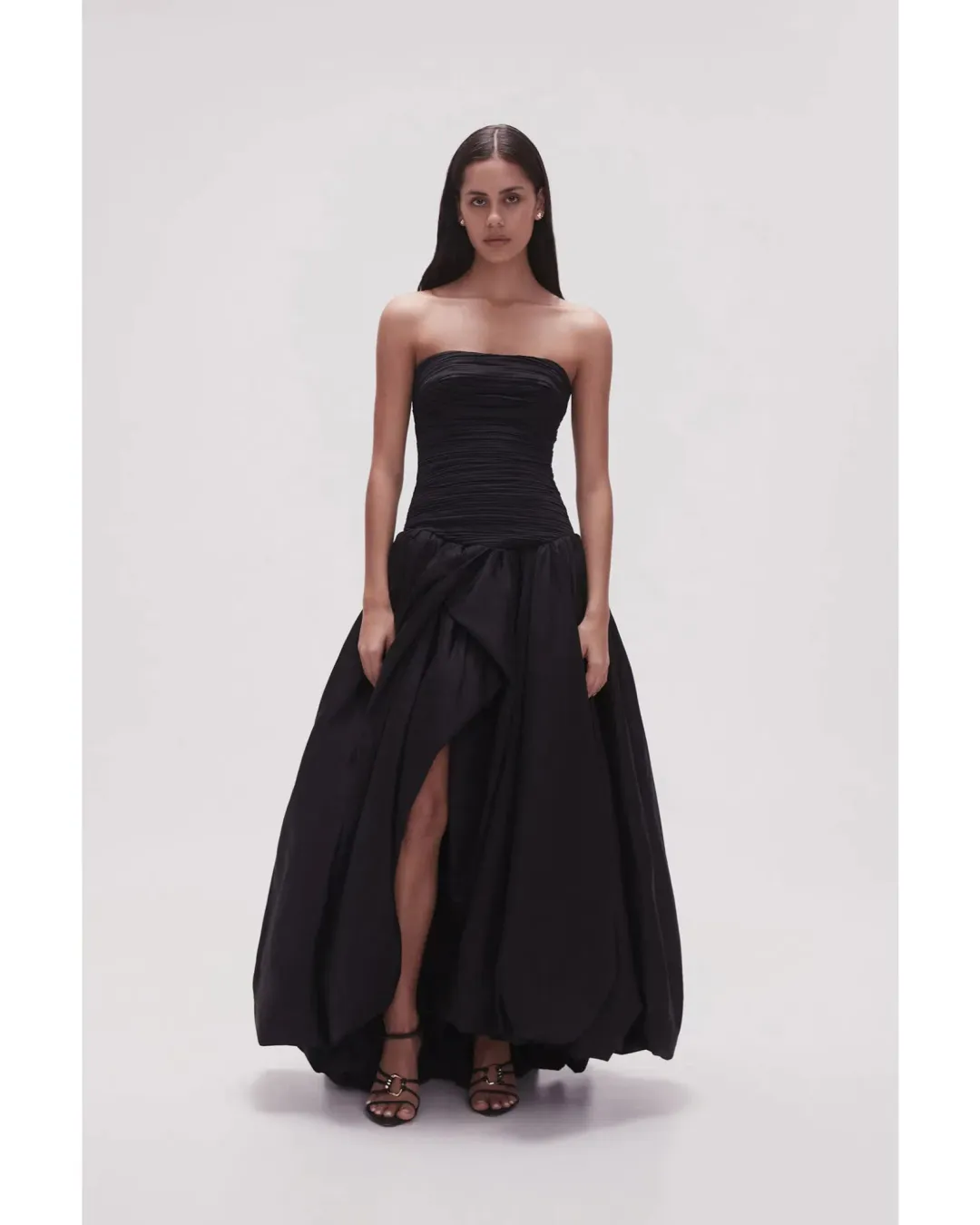 Aje Violette Bubble Hem Maxi Dress Black Size AU 4 for rent on The Volte - main image