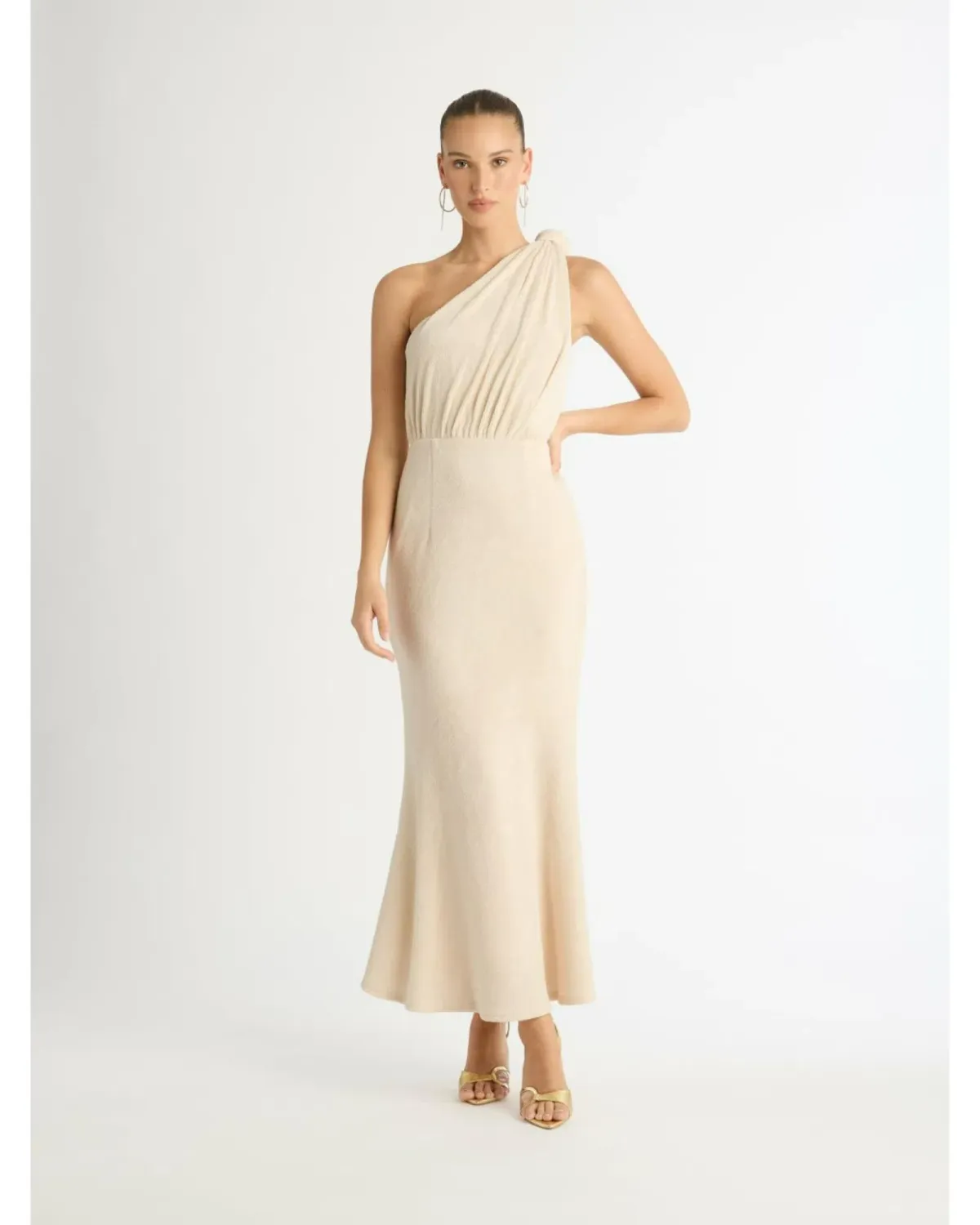 Sheike Freedom One-Shoulder Dress Neutral Size AU 8 - Image 1