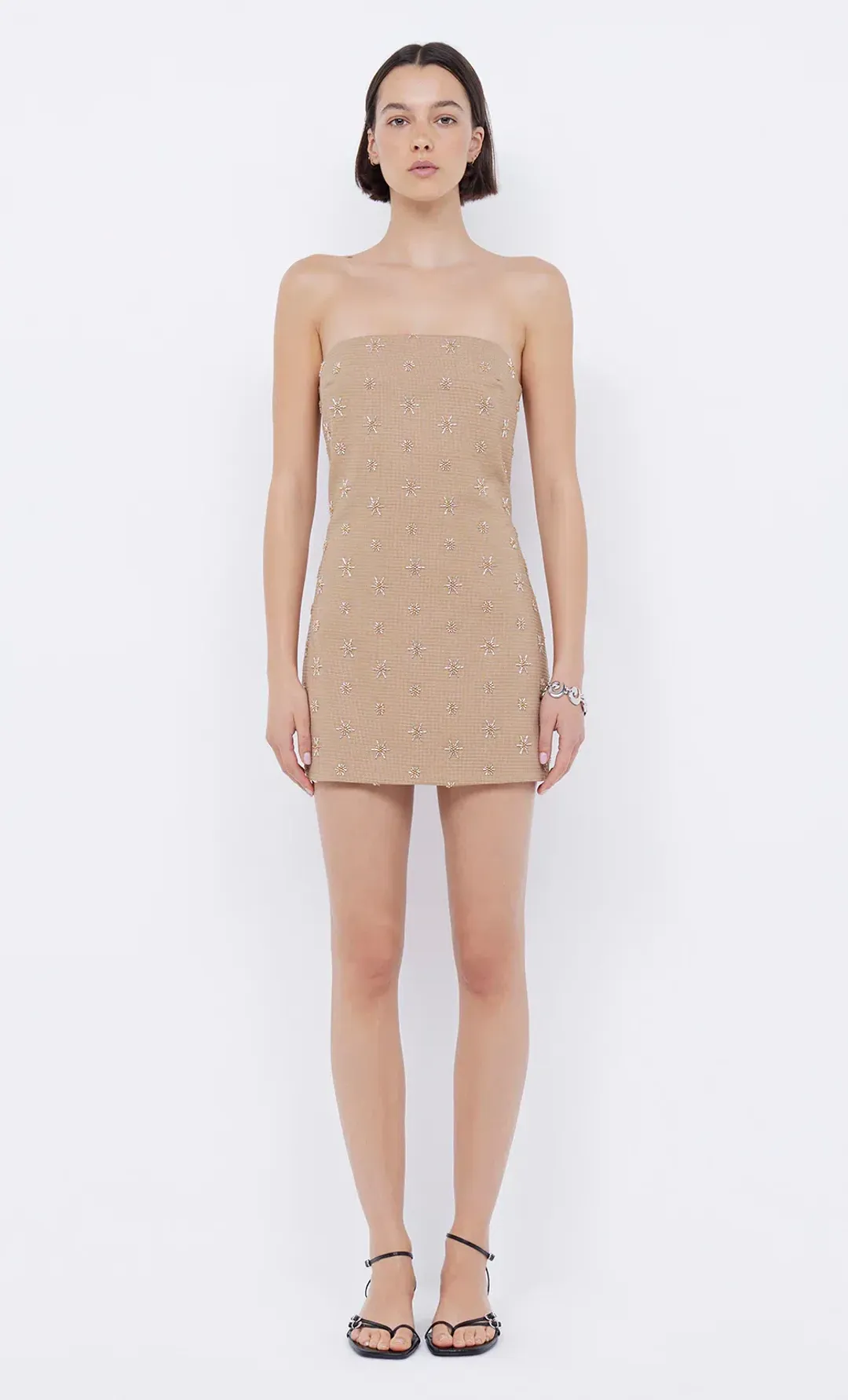 Bec & Bridge Sunseeker Mini Dress Golden Size AU 6 for rent on The Volte - main image