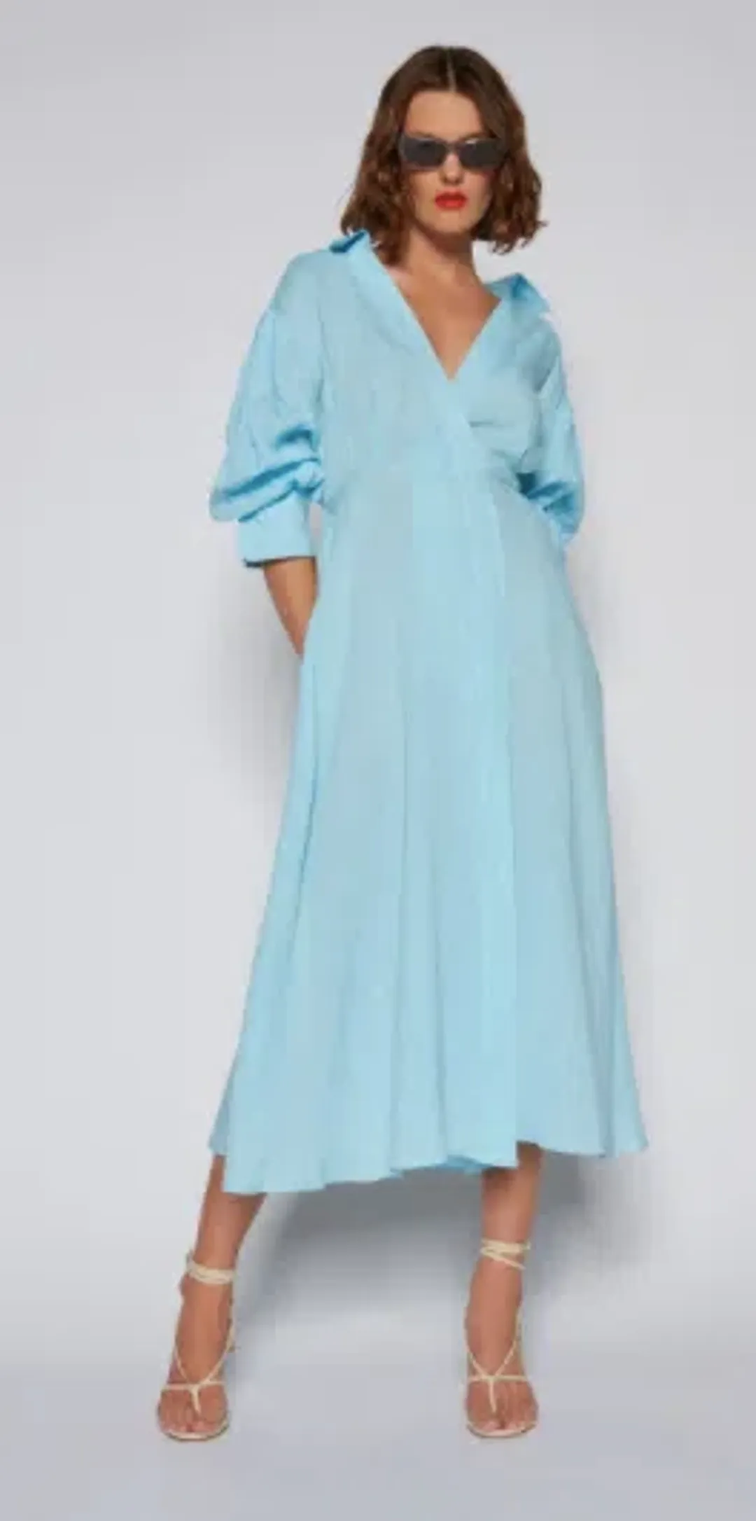 Scanlan Theodore Linen Wrap Dress for rent on The Volte - main image