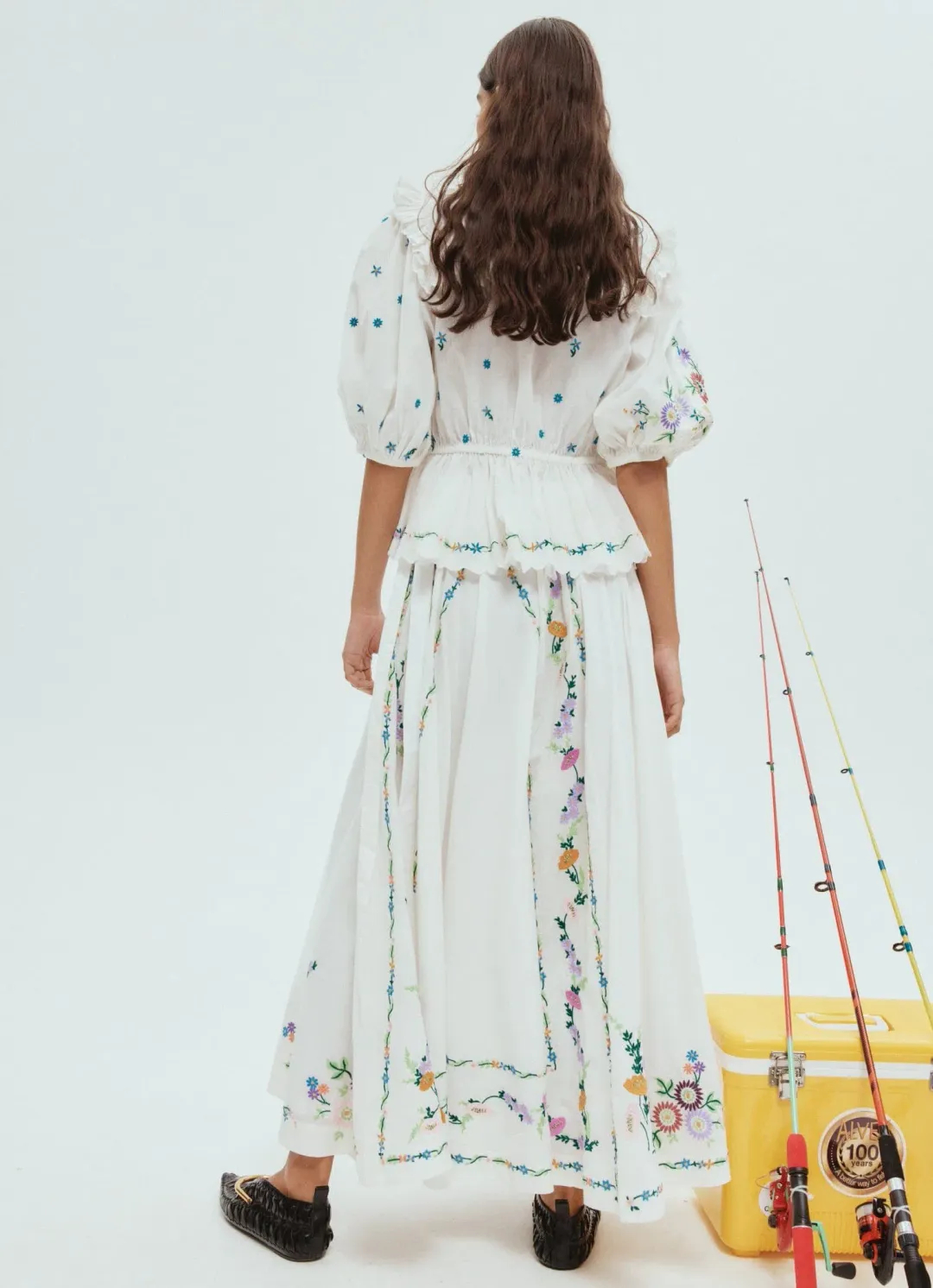 Alemais Willa Embroidered Blouse and Skirt Set Floral Size 14 for rent on The Volte - main image