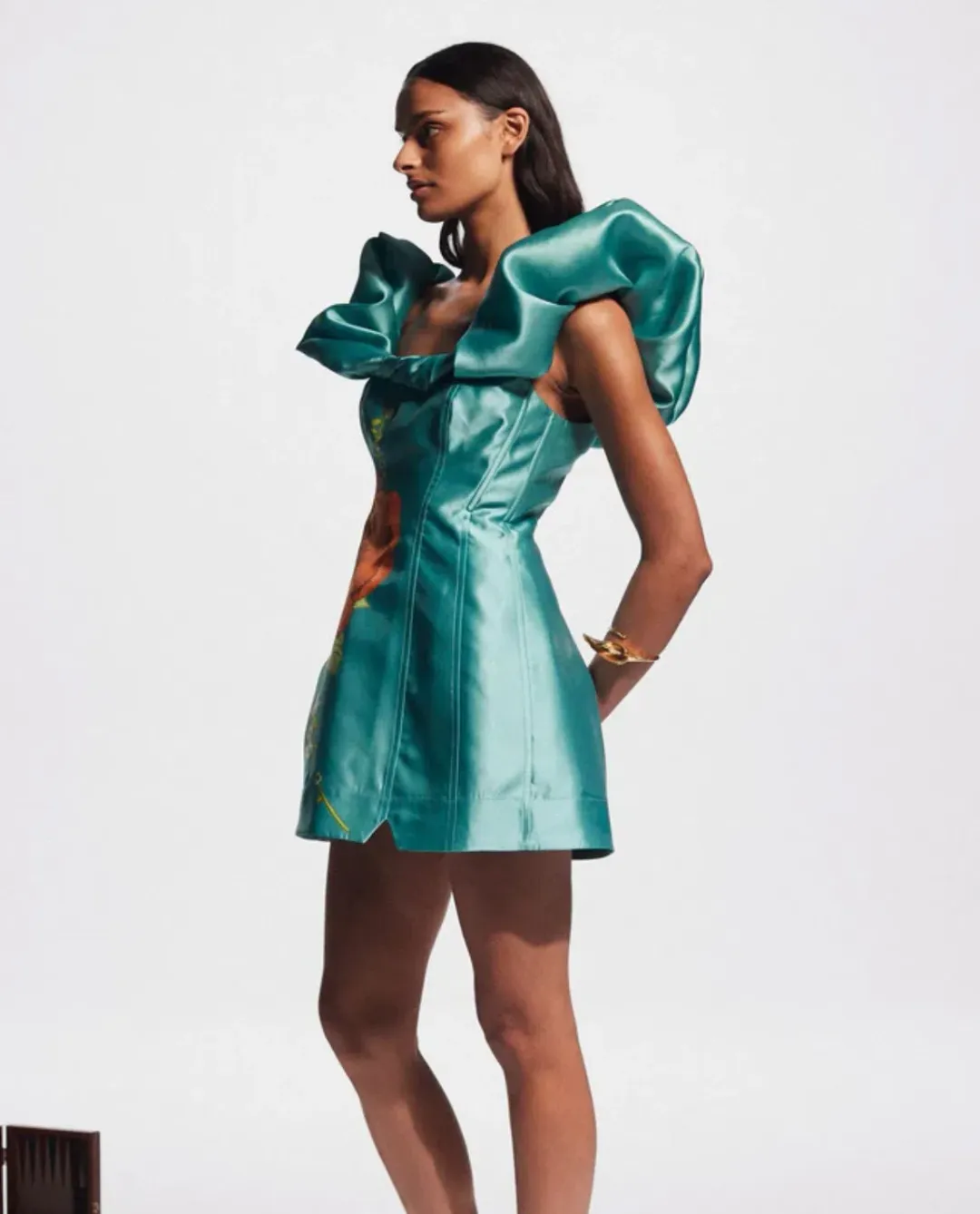 Alemais Regent Mini Dress Jade Green Size 16 for rent on The Volte - main image