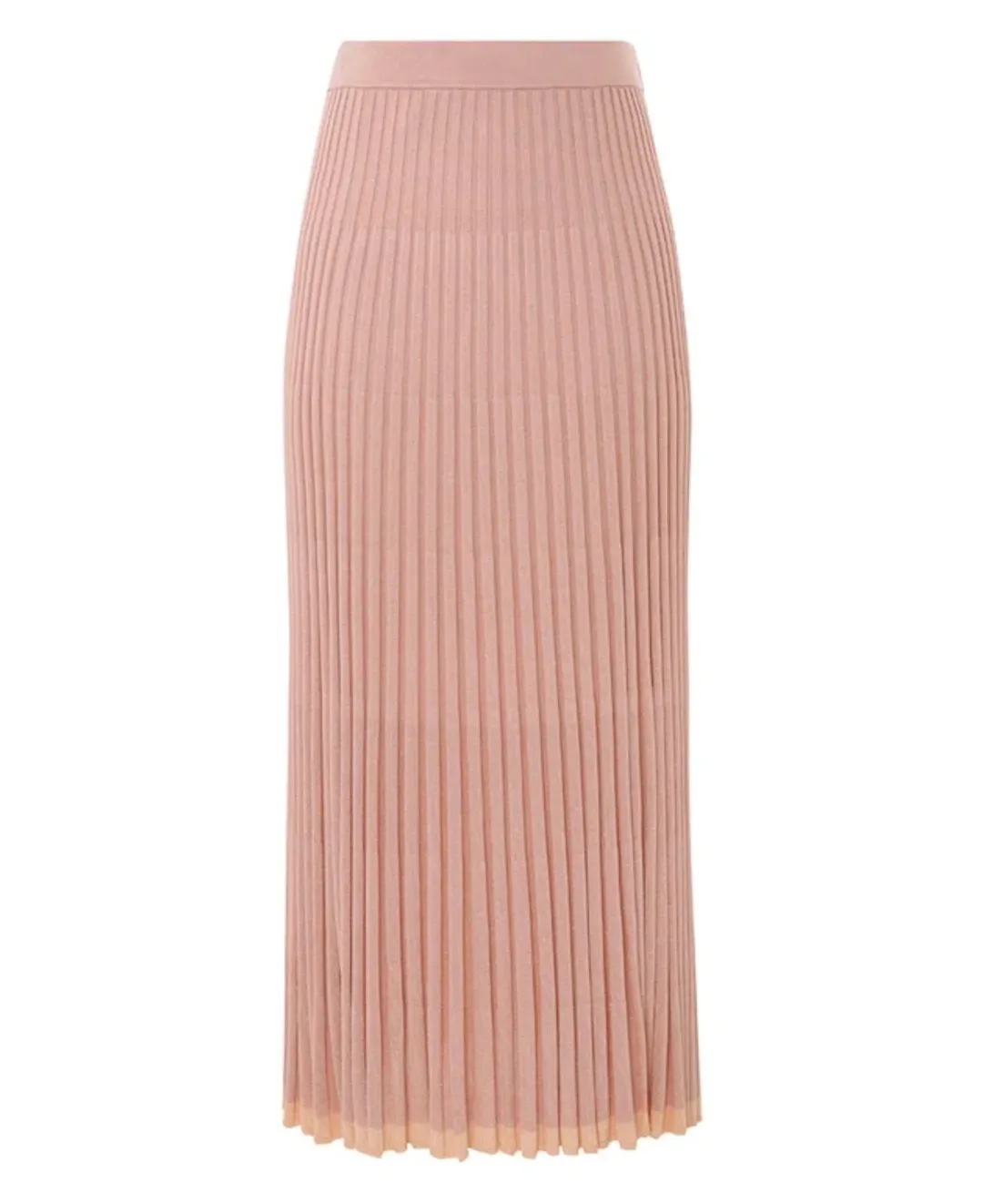Zimmermann Natura Metallic Polo and Midi Skirt Set Peach Size 0/AU 8 for rent on The Volte - main image