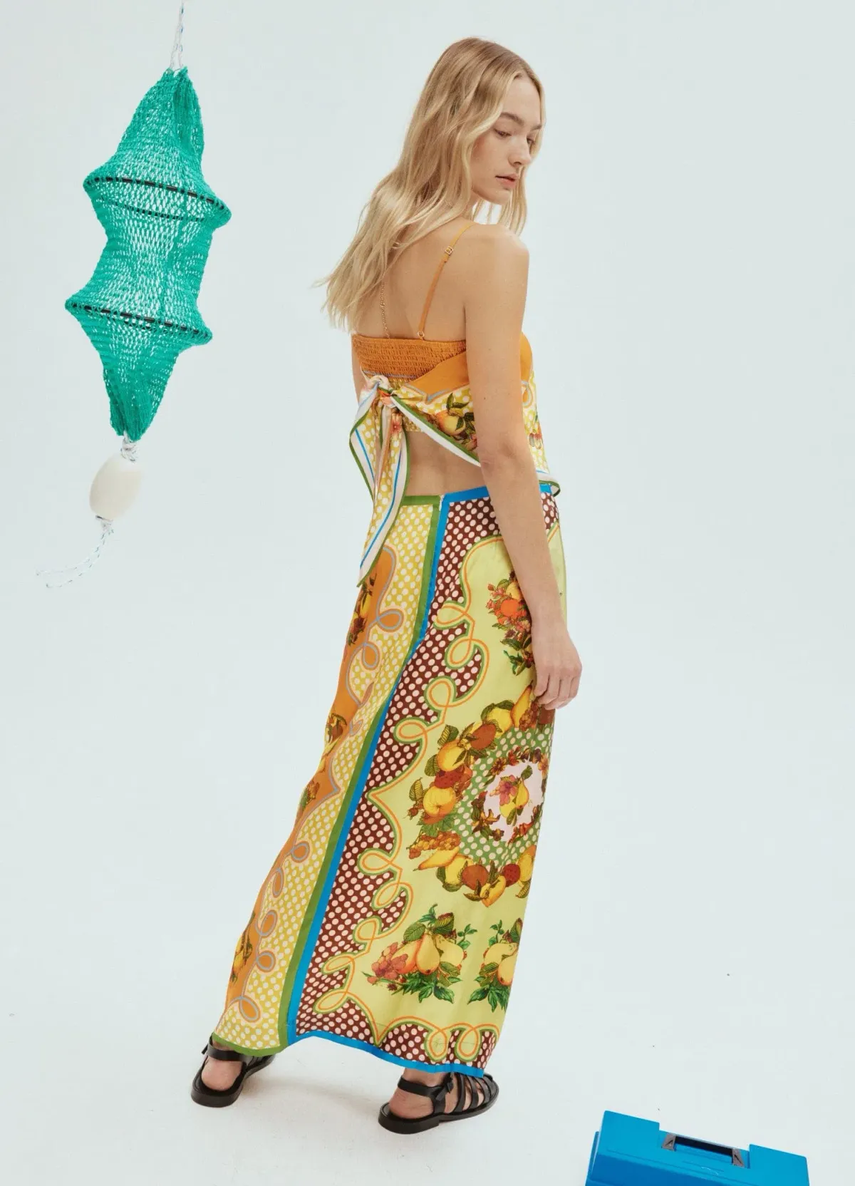 Alemais Lemonis Silk Scarf Top Size AU 8 and Silk Skirt Size AU 12 Set Multi - Image 3