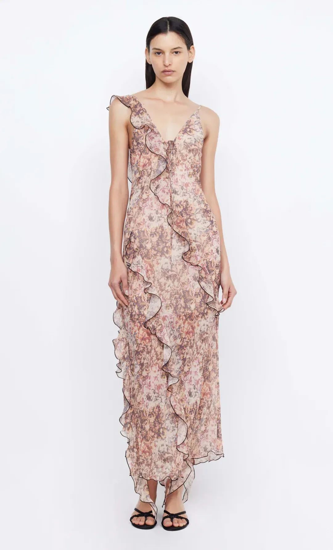 Bec & Bridge Courtney Frill Maxi Dress Versailles Floral Size 6 for rent on The Volte - main image