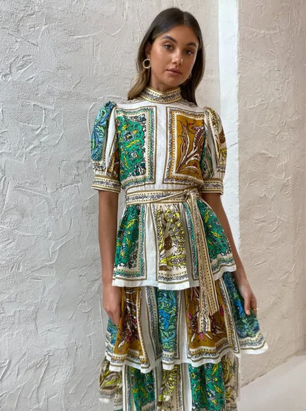 Alemais Delphine Tiered Dress Multi Size 8 - Image 2