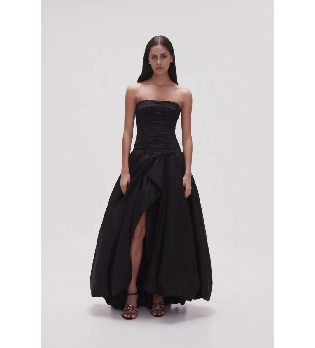 Aje Violette Bubble Hem Maxi Dress Black Size 10 for rent on The Volte - main image