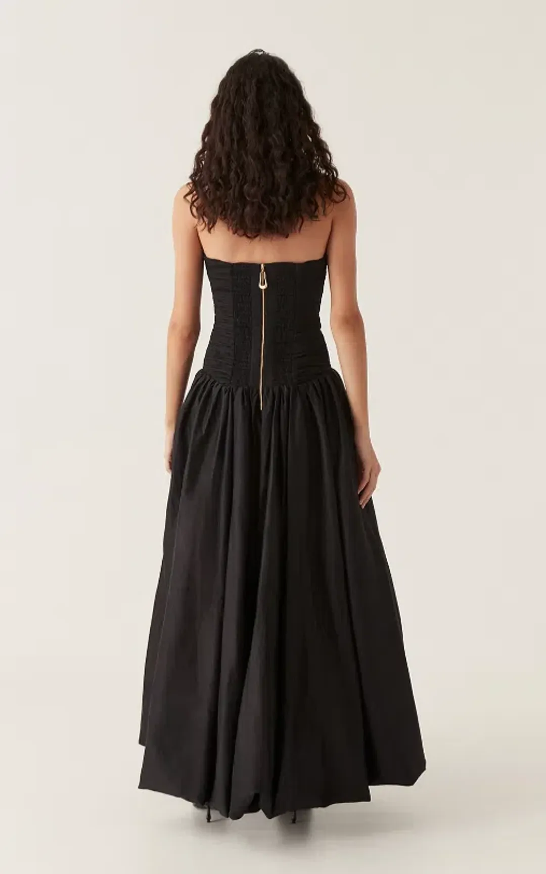 Aje Violette Bubble Hem Maxi Dress Black Size 10 for rent on The Volte - main image