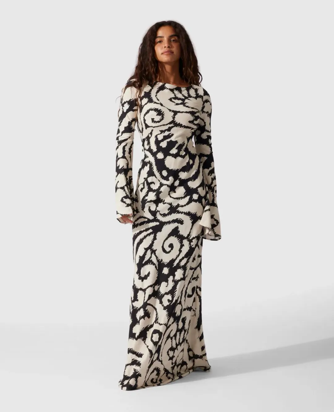 The Wolf Gang Santa Elena Maxi Dress Ikat Print Size 8 for rent on The Volte - main image