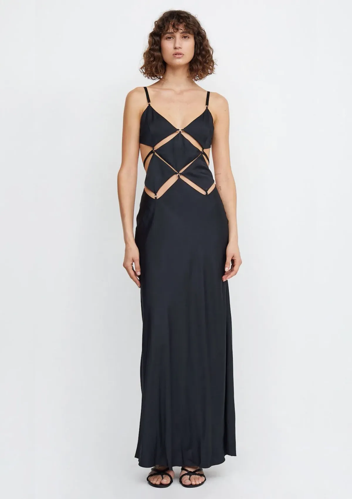 Bec & Bridge Diamond Days Strap Maxi Dress Black Size 6 - Image 1