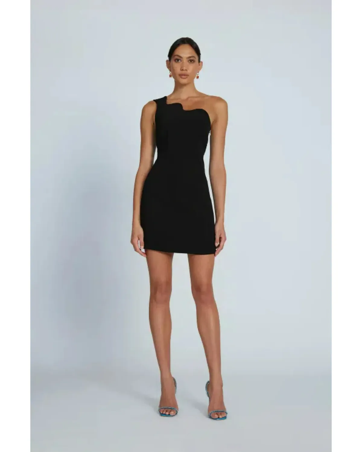 By Johnny Wave One Shoulder Mini Dress Black Size AU 8 - Image 2