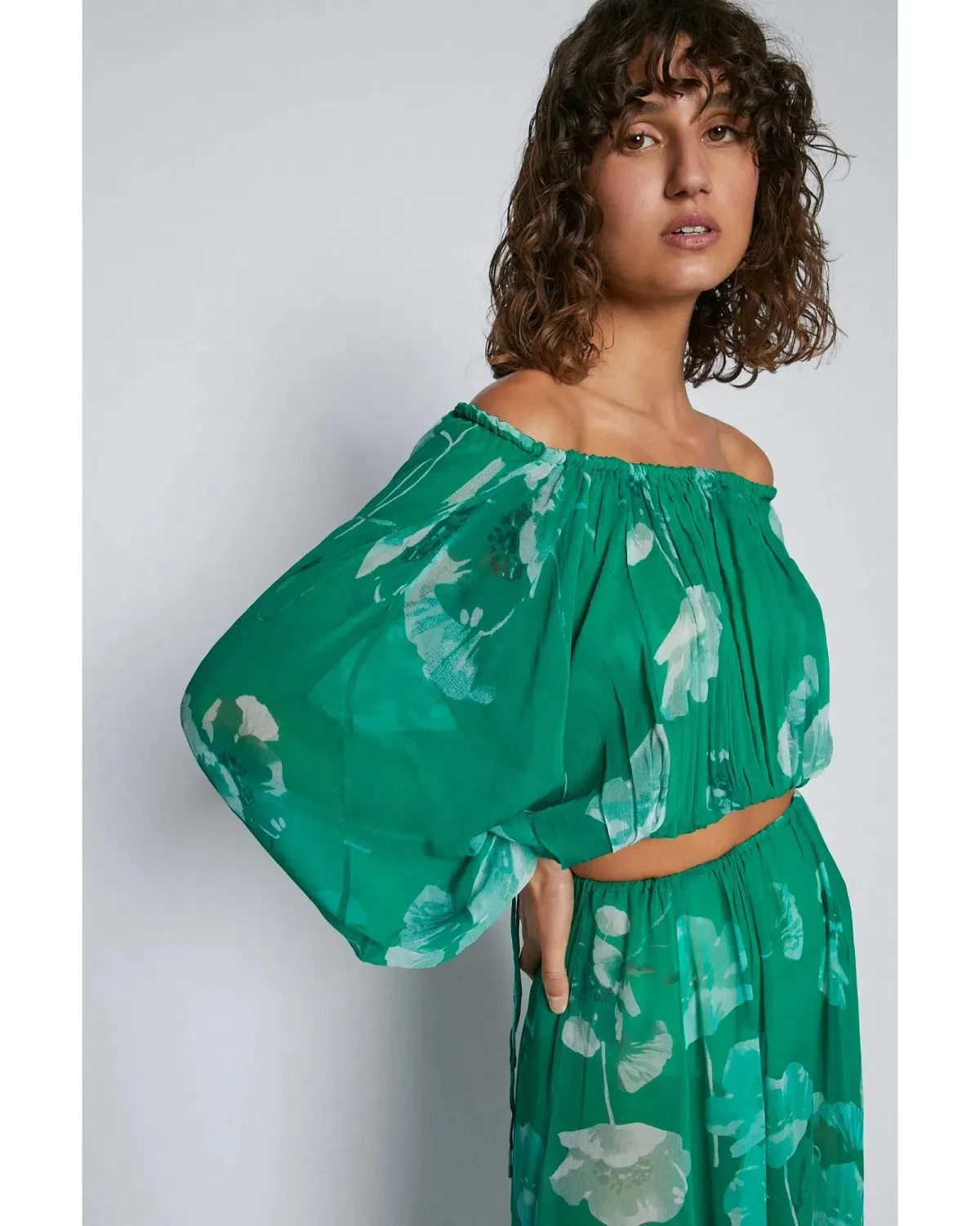 Scanlan Theodore Georgette Floral Set Kelly Green Size AU 8 - Image 3