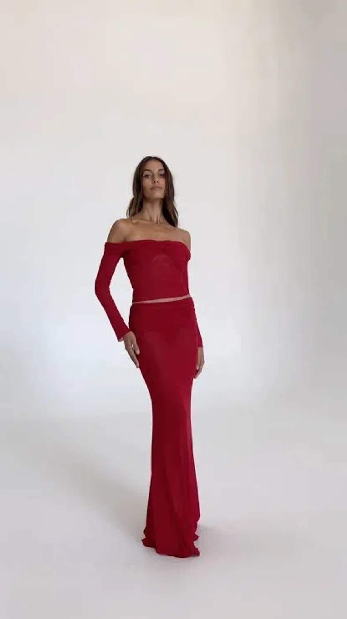 Natalie Rolt Charlotte Crop and Skirt in Cherry Size 1 / AU 8 - Image 1