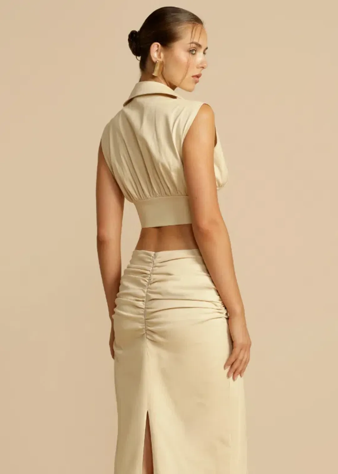 Arcina Ori Carmen Top And Skirt Set Beige Size S / AU 8 for rent on The Volte - main image