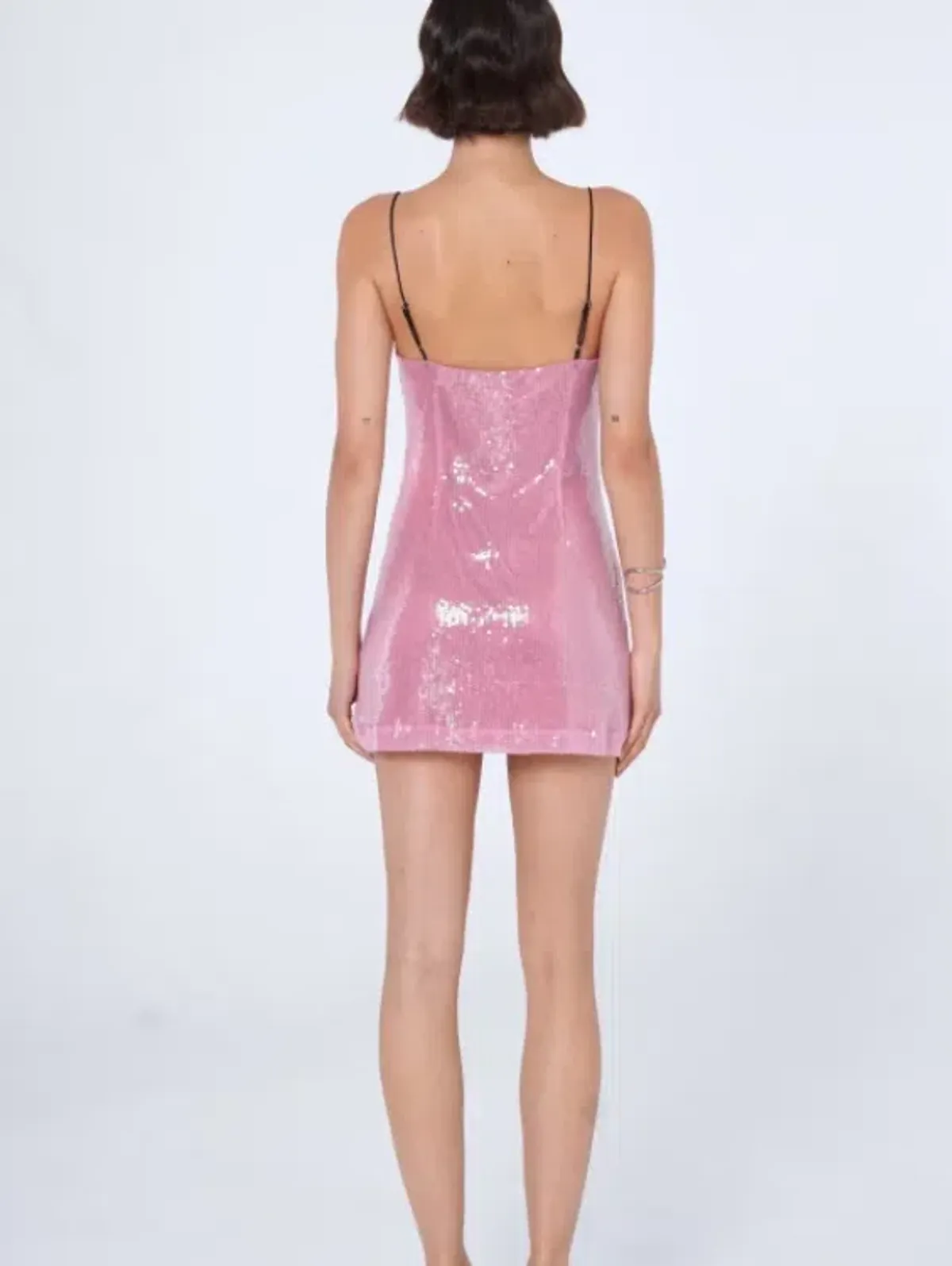 Benni Lucca Sequin Mini Dress Pink Size 6 - Image 2