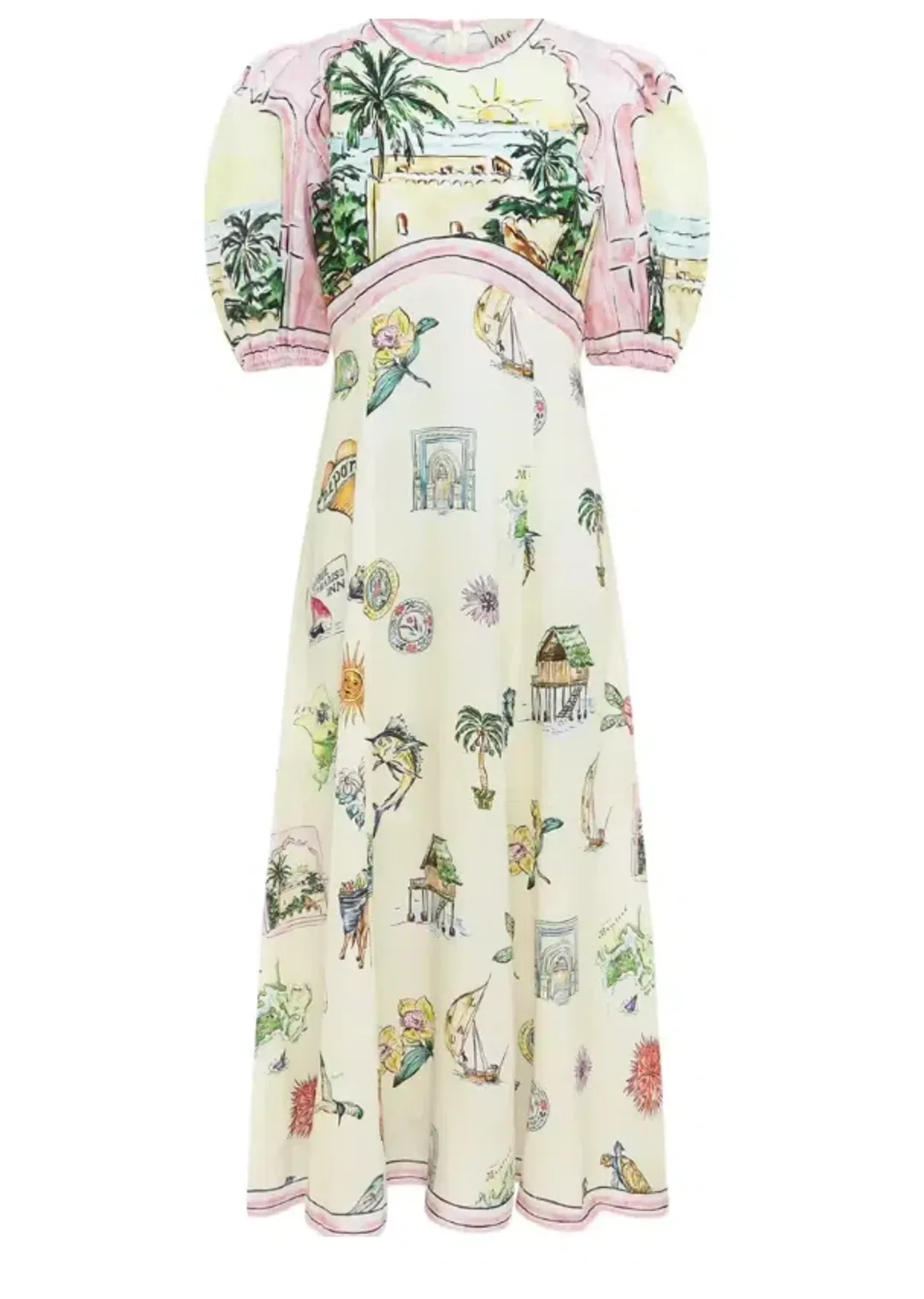 Alemais Sunset Midi Dress Multi Print  Size 12 for rent on The Volte - main image