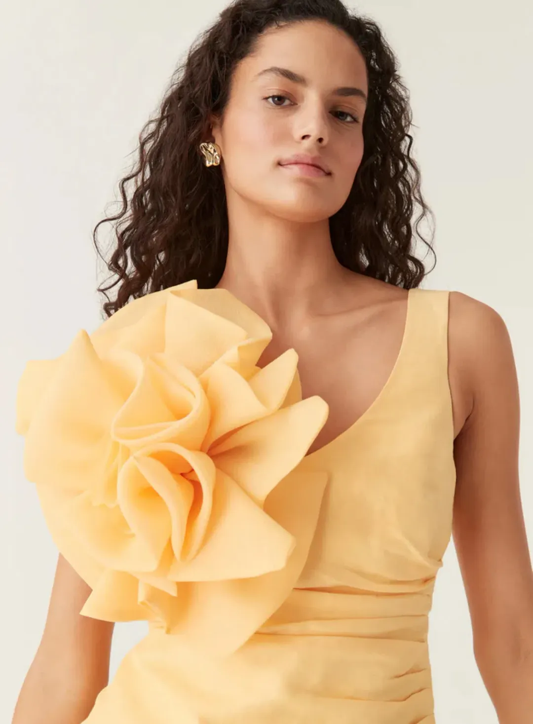 Aje Energy Mini Dress in Marigold Size 8  for rent on The Volte - main image