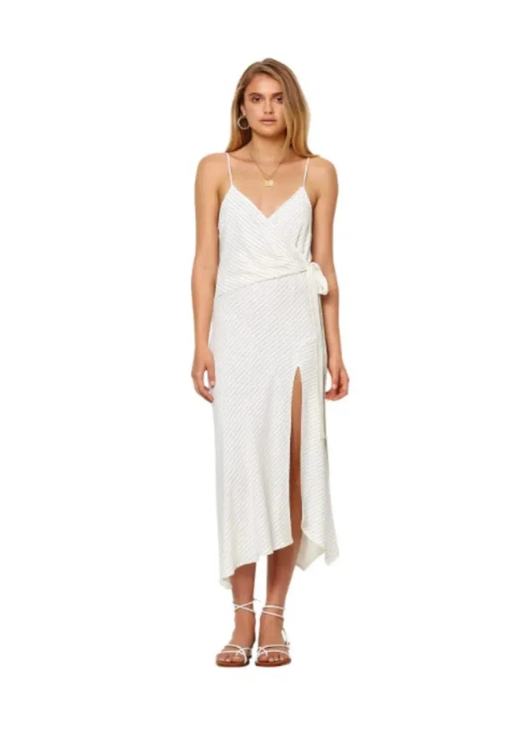 Bec & Bridge Pascal Wrap Dress White Size 8 for rent on The Volte - main image