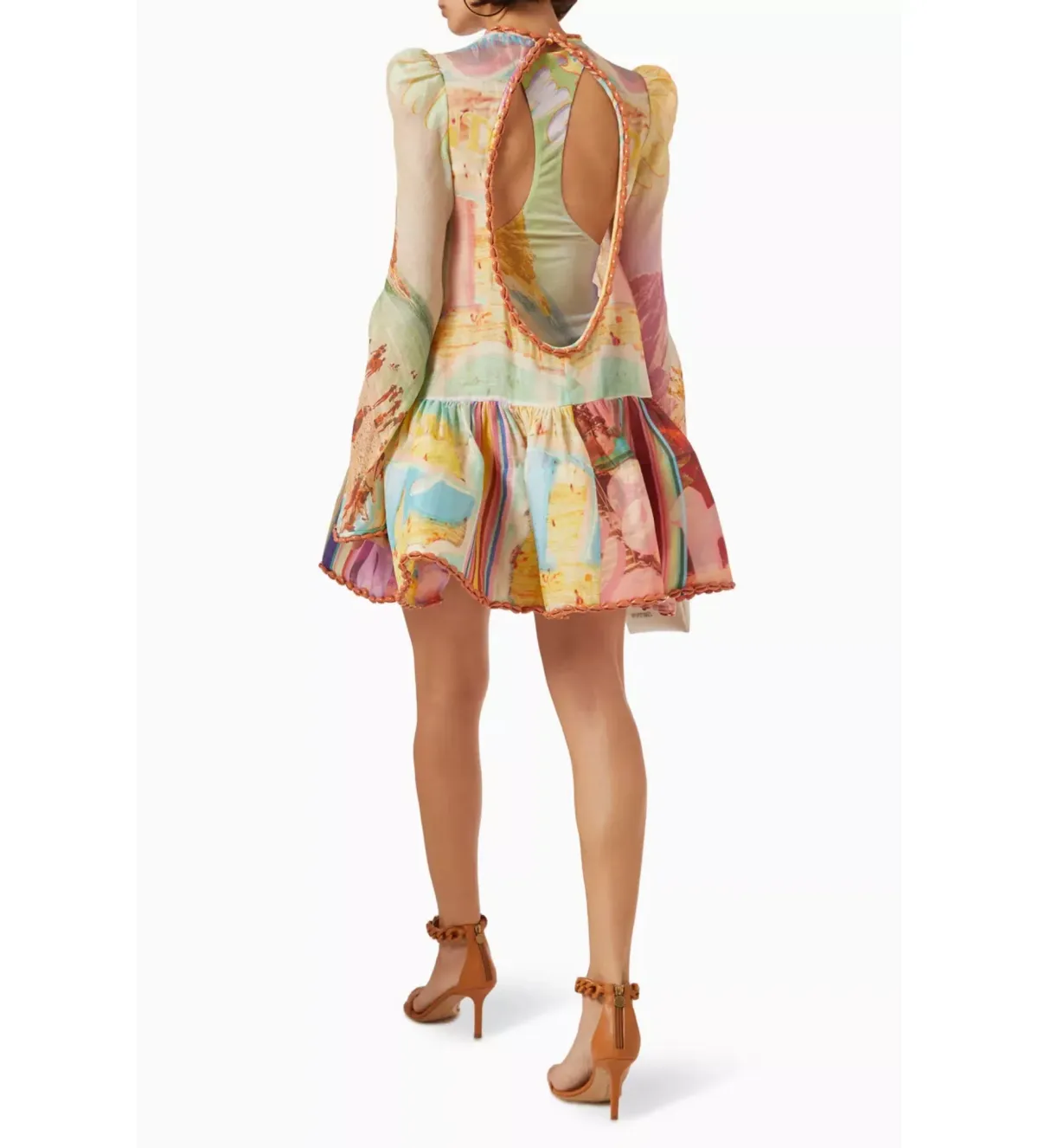 Zimmermann Tama Layered Mini Dress Multi/ Poster Print Size 0/ AU 8  - Image 1