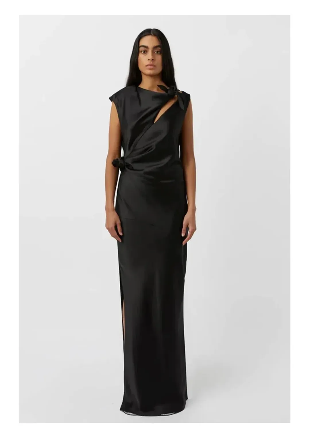 Camilla and Marc Karsten Knot Maxi Gown Black Size 10 for rent on The Volte - main image