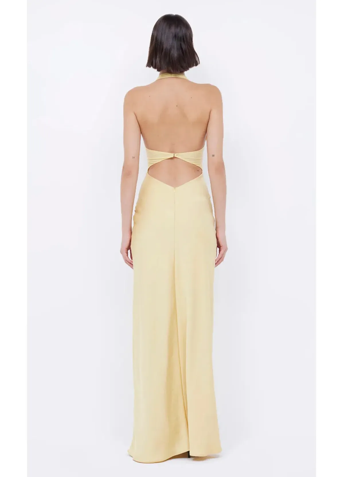 Bec & Bridge Solare Halter Dress Citrus Yellow Size S/AU 8 - Image 3