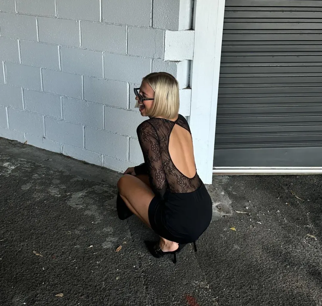 Benni Yana Lace Mini Dress Black Size 8 for rent on The Volte - main image