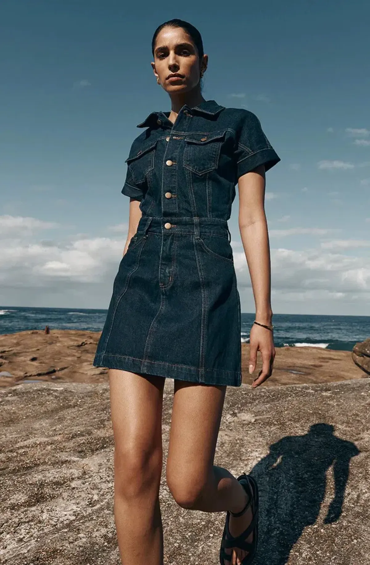 Dissh Poppy Denim Mini Dress Indigo Size 8 - Image 2