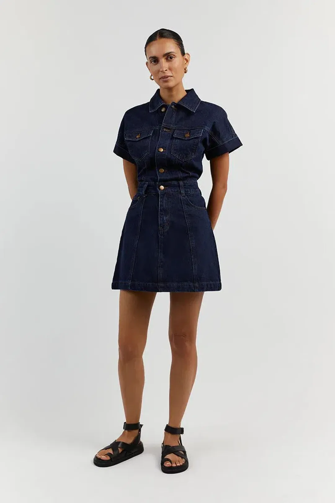Dissh Poppy Denim Mini Dress Indigo Size 8 for rent on The Volte - main image