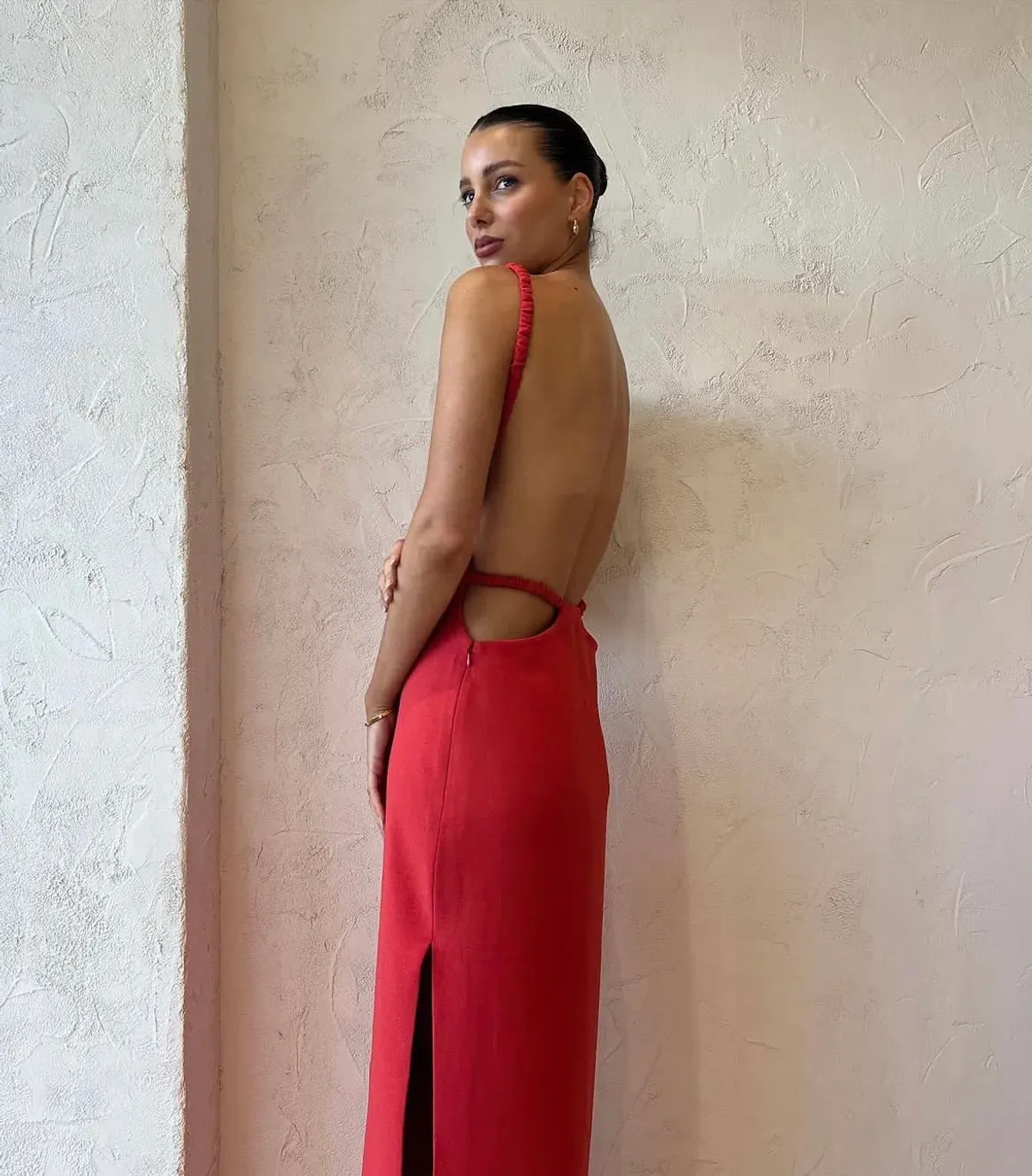 Sir the Label Spoerri Backless Gown Red Size 8 - Image 4