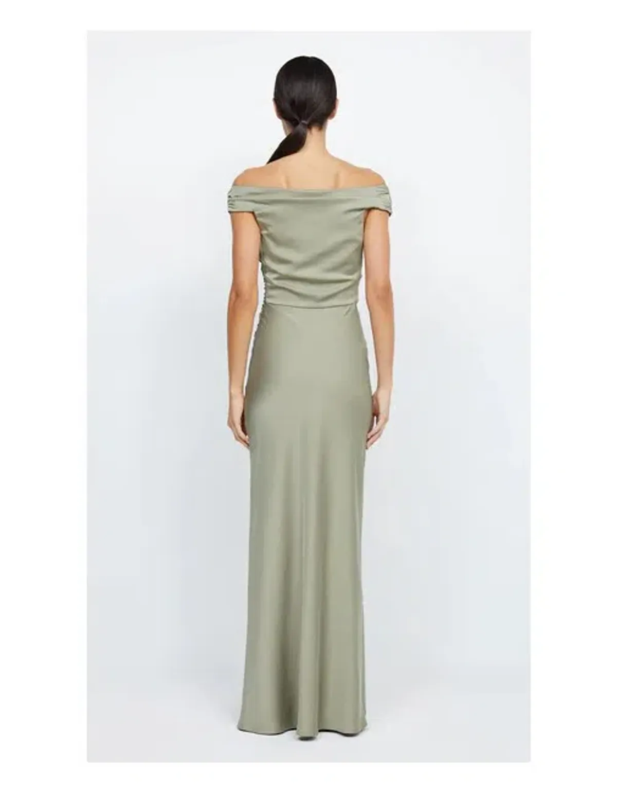 Bec & Bridge Eternity Off Shoulder Maxi Dress Sage Size 8 - Image 2