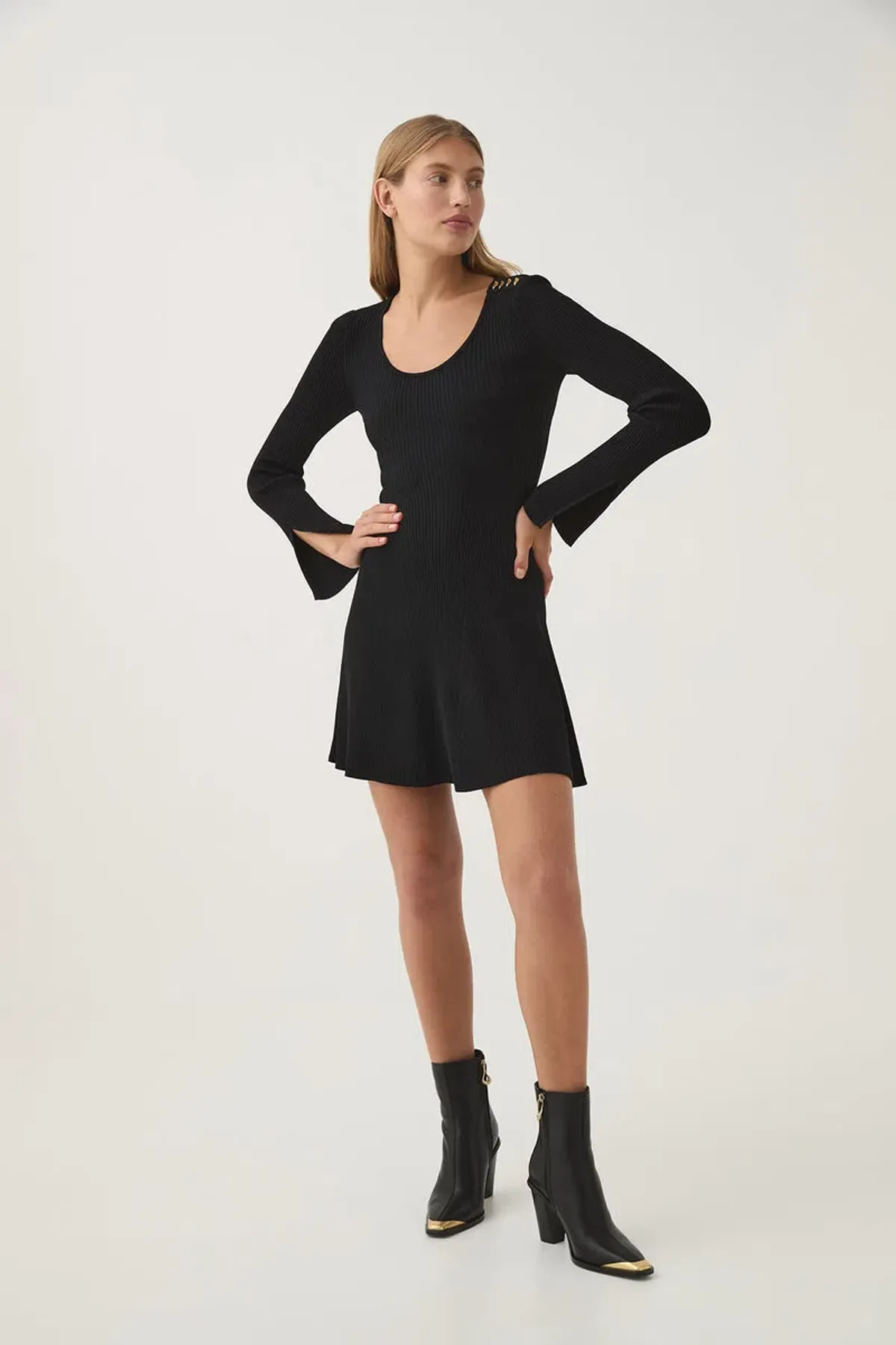 Aje Zeitgeist Knit Mini Dress Black Size M / AU 10 - Image 2