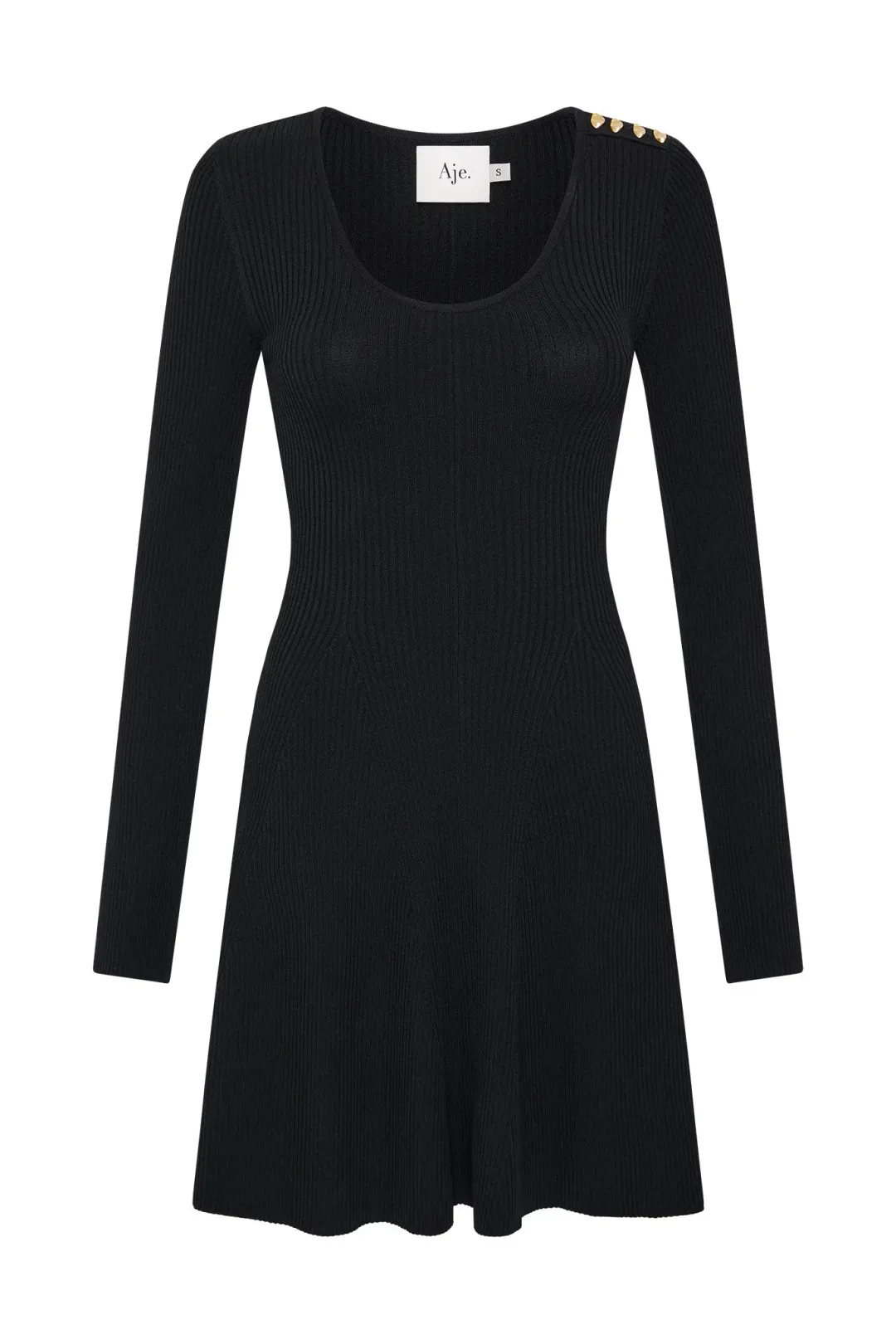 Aje Zeitgeist Knit Mini Dress Black Size M / AU 10 for rent on The Volte - main image