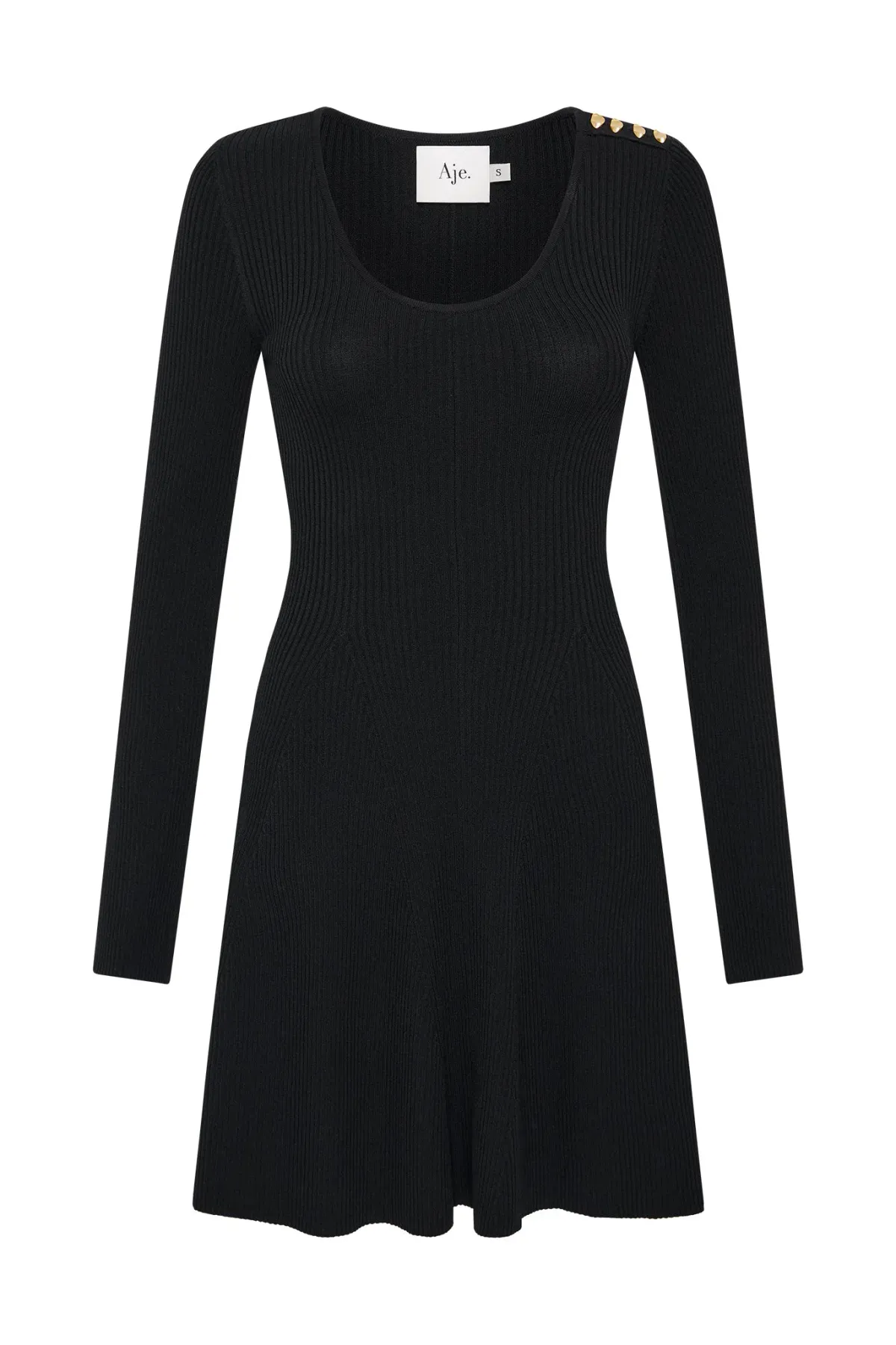 Aje Zeitgeist Knit Mini Dress Black Size M / AU 10 - Image 4