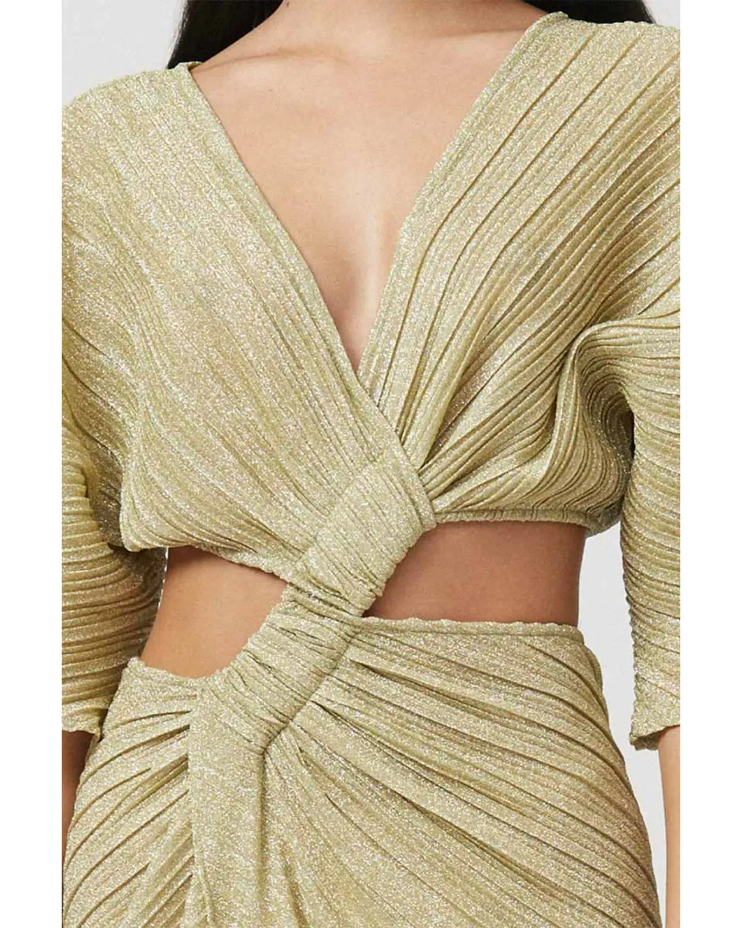 Suboo Stevie Cross-over Midi Dress in Gold Size AU 6 for rent on The Volte - main image