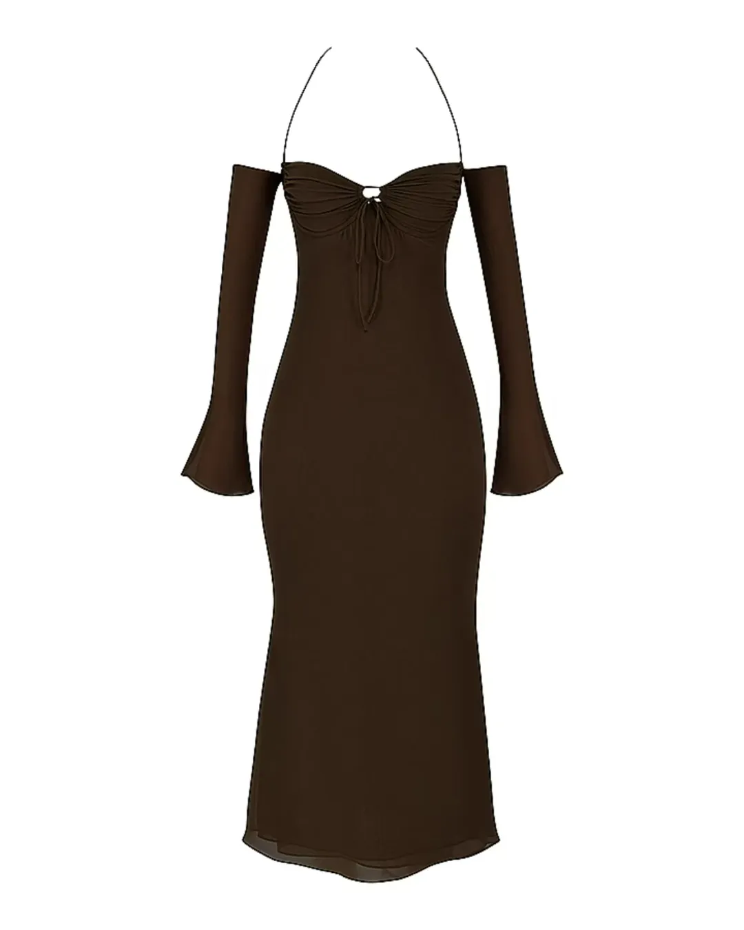 House of CB Naomi Midi Dress in Espresso Brown Size AU 6 for rent on The Volte - main image