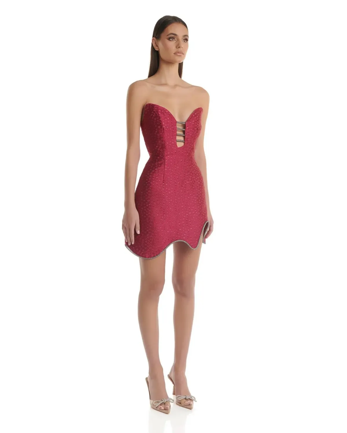 Eliya The Label Lotus Mini Dress Burgundy Size M / AU 10 - Image 2