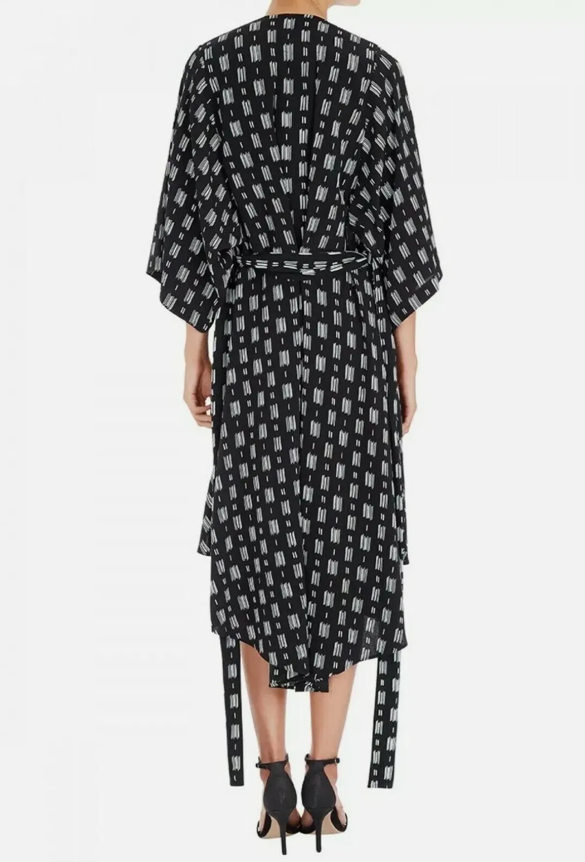 Sass & Bide The It Of You Kimono Robe Dress Black Print Size 6 - Image 3